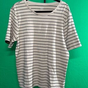 NWT GAP Striped T-Shirt Beige Black Metallic Gold Size XXL